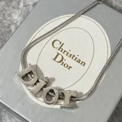 クリスチャンディオール　４連 Dior ロゴ ネックレス　ヴィンテージ　シルバー