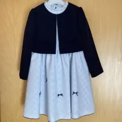 フォーマルドレス 水色 ネイビーと靴