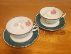 美品♪ ナルミ カレス ティーカップ 2客 カップ&ソーサー
