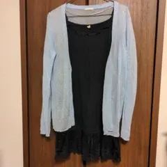 サマーニットカーディガン　キャミワンピ　２枚セット