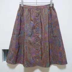 ❦86-4【未使用】アーヴェヴェスタンダード　前後2wayペイズリー膝丈スカート