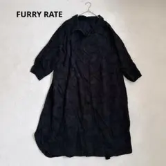 【美品】ファーリーレート ジャガード風 ロングシャツワンピース 黒 Lのサムネイル