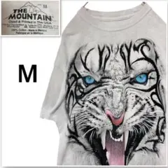 希少 THE MOUNTAIN Tシャツ アニマル柄 ホワイトタイガー　古着