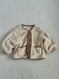 フリースボアジャケットクリーム色 90cm