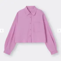 GU カラークロップドシャツ