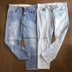 ダメージデニム ジーンズ　2枚セット