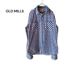 OLD MILLS チェック柄Yシャツ ネイビー M ユニセックス