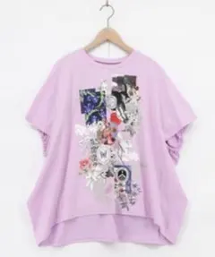 562208：花コラージュ柄シルケット天竺チュニックのサムネイル