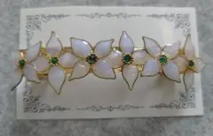 花モチーフ バレッタ ホワイト