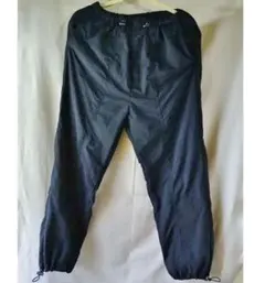 F ローリーズファーム リップストップドロストパンツ黒/ナイロン イージーパンツ