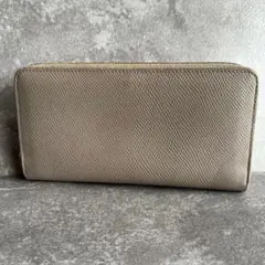 CELINE セリーヌ ラージジップウォレット グレージュ×レッド 長財布 本