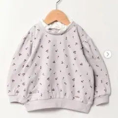 チェリー総柄襟付きカットソー　90cm プティマイン