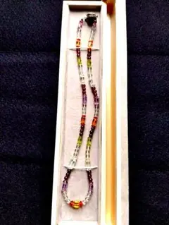 エレガントな多色貴石ネックレス、魔除け、厄除け