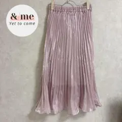 美品　オリーブデオリーブ　プリーツロングスカート　ウエストゴム　シアー　光沢感のサムネイル