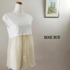 ローズバッドROSE BUDシアー素材切替ドッキングノースリーブカットソーFのサムネイル