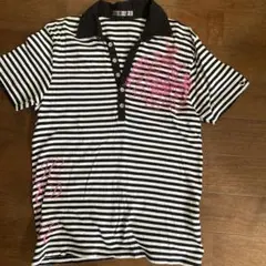MK MICHEL KLEIN HOMME ボーダー ポロシャツ　48のサムネイル