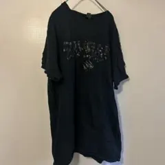 ギルダン クルーネック 半袖 ロゴ Tシャツ L 黒 コットン カジュアル