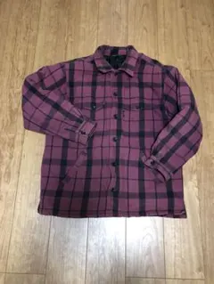 チェック　ジャケット　中綿　コート　アウター　シャツ　ブルゾン　ユーズド　古着