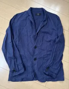 【清涼リネン混】AZUL by moussy テーラードジャケット M ネイビー