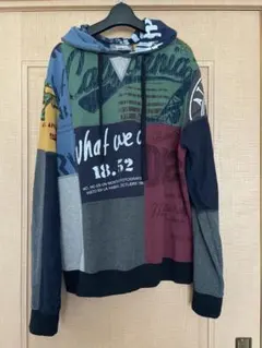 Desigual man デシグアル メンズ パッチワークパーカー XL