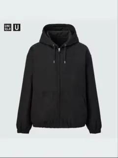 UNIQLO U 22AW フーデッドジップアップブルゾン　ブラック Sサイズ