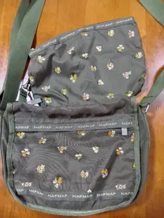 ACE NAFNAF 花柄ショルダーバッグ オリーブグリーン