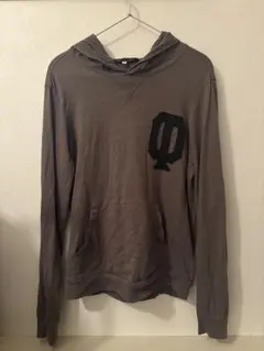 CHRISTIAN PEAUグレー フード付きパーカー 黒ロゴ