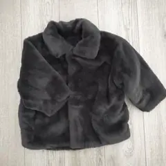 ダークグレー フェイクファーアウター