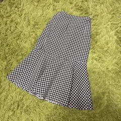 キッズ　グローバルワーク　ギンガムチェック ロング丈　マーメイドスカート 120