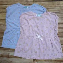 新品 未使用 クマ 総柄 リボン 半袖 Tシャツ 女の子 130