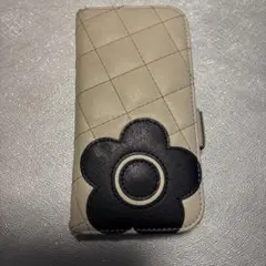 iPhone 15 マリークアント　手帳型ケース 花柄 ベージュ