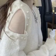 ニットトップス 肩出し ニットソー 長袖 フリーM 新品未開封