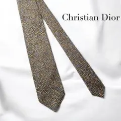 Christian Dior ディオール　ドット花柄 ネクタイ　シルクビジネス