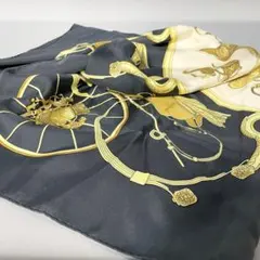 69B31｜美品｜エルメス カレ 90 スカーフ ネイビー SPRINGS