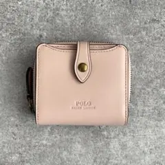 未使用級　ラルフローレン　折り財布 コンパクト財布　レザー　ピンクベージュのサムネイル