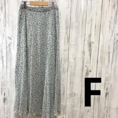 b029【LOWRYS FARM】小花柄　プリーツロングスカート　フリーサイズ