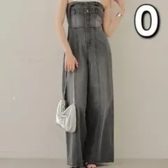 ②チコ デニムベアワイド コンビネゾン グレー カジュアル 細見え ストリートのサムネイル