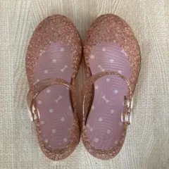 グリッター ピンク サンダル ストラップ付き