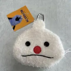 パペットスンスン　ホワイト ノンノンフワフワポーチ カラビナ付き　39マート