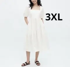 UNIQLO リネンブレンドシャーリングワンピース　丈短め・107～118cm