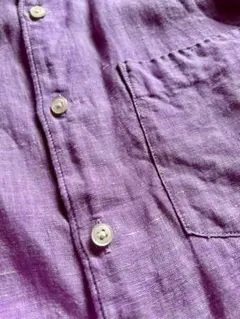 100% 麻　リネン　真夏もOK 長袖シャツ　メンズM