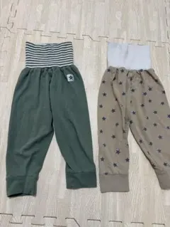 キッズパジャマ 2点セット グリーン・ベージュ