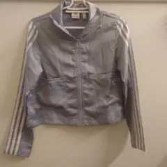 adidas ライトグレー クロップドジャケット US 2