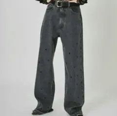 【M(ムウ)】ビジューストレートデニム　BIJOU STRAIGHT DENIMのサムネイル