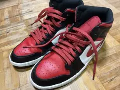NIKE AJ1 MID｜赤黒白｜美品クリーニング済｜防水仕上げ