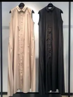 DOUBLE STANDARD CLOTHINGバックプリーツシャツワンピース