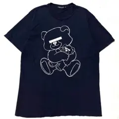 UNDERCOVER 目隠し ベア ロゴ プリント 半袖 Tシャツ ネイビー Mのサムネイル