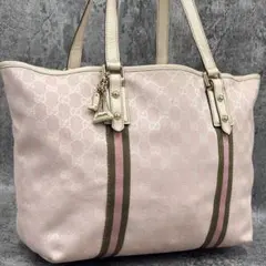 ✨美品✨GUCCI シェリーライン GG チャーム トートバッグ ピンク