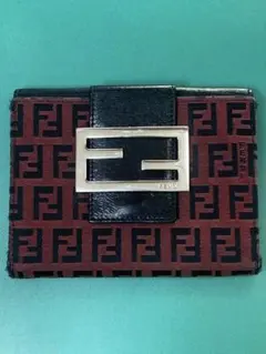FENDI ズッキーノ 長財布 ズッカ柄 キャンバス レザー ブラック×グレー