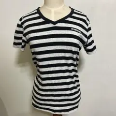 DIESEL 半袖 Tシャツ ボーダー y2k 海外 Vネックのサムネイル